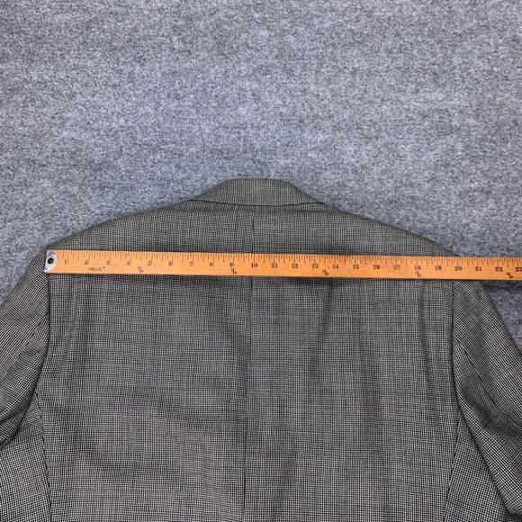 Vintage Ralph Lauren Blazer Mens 44 Long Beige Black Silk Wool Blend Houndstooth - Picture 7 of 14
